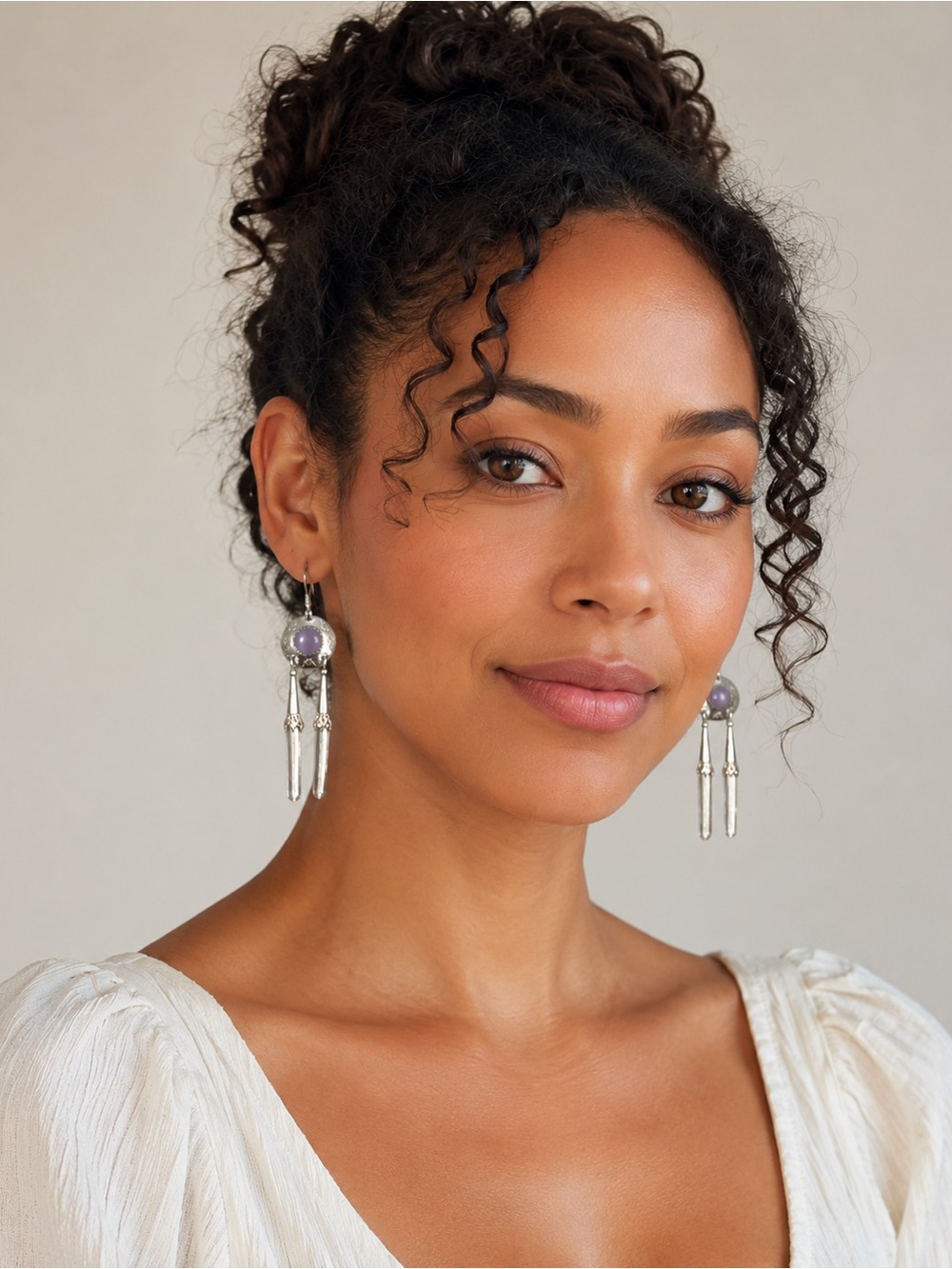 Boho Sterling-Tone Pink Stone Dangle Earrings - Women Jewelry